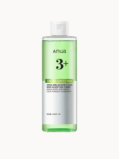 Anua Azelaic Acid 3 Cica Skin Clarifying Toner 250ml Anua — embalagem e produto