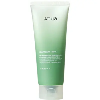 Anua Heartleaf Quercetinol Pore Deep Cleansing Foam 150ml Anua — embalagem e produto