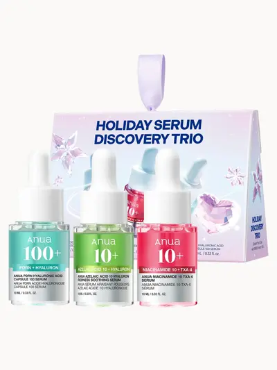 Anua Hydrate & Glow Trio Anua — textura e acabamento