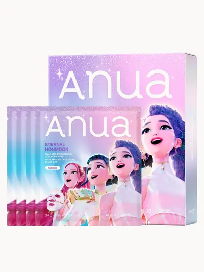 Anua K-Pop Demon Hunters Vita Brightening Ceramide Barrier Collagen Mask (4PC) Anua — textura e acabamento