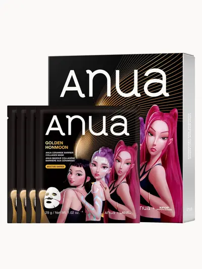 Anua KPop Demon Hunters Ceramide Barrier Collagen Mask (4PC) Anua — textura e acabamento