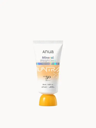 Anua KPop Demon Hunters Mineral Weightless Finish SPF50 Sunscreen 50ml Anua — embalagem e produto
