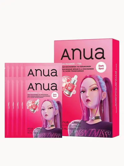 Anua KPop Demon Hunters NIACINAMIDE Niacinamide TXA Serum Mask (10PCS) Anua — embalagem e produto