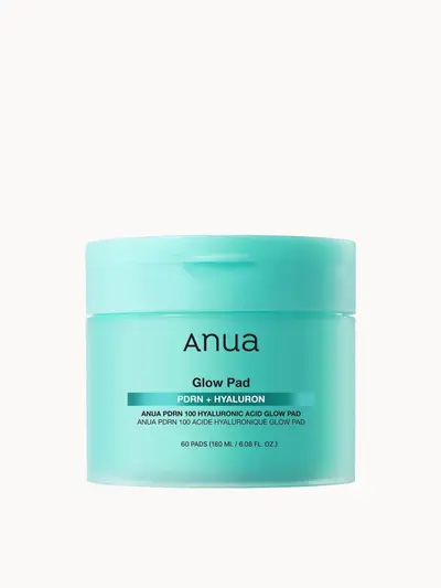 Anua PDRN 100 Hyaluronic Acid Glow Pad 180ml Anua — embalagem e produto