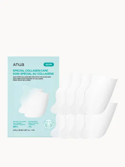Anua PDRN Collagen Melting Patch For Glass Skin (4 Pack) Anua — embalagem e produto