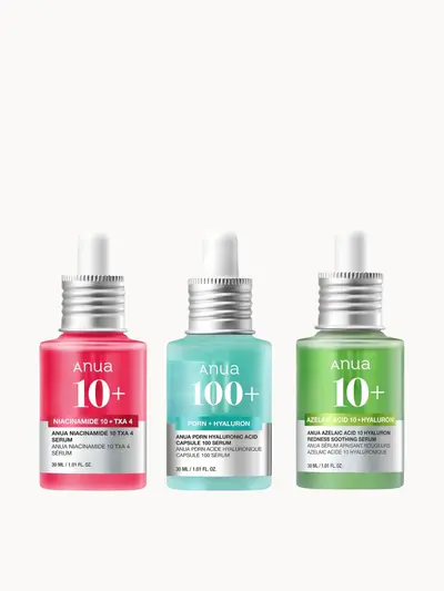 Anua The Serum Trio Bundle Anua — embalagem e produto