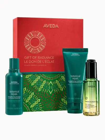 Aveda Gift of Radiance: Botanical Repair & Miraculous Oil High-Shine Hair Gift Set Aveda — textura e acabamento