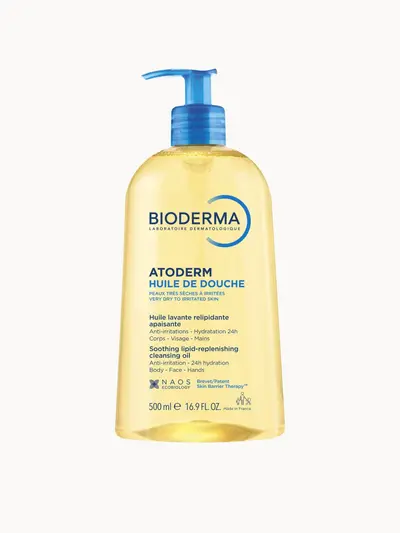 Bioderma Atoderm Lipid-Replenishing Shower Oil For Very Dry Atopic Eczema-Prone Skin 500ml Bioderma — embalagem e produto