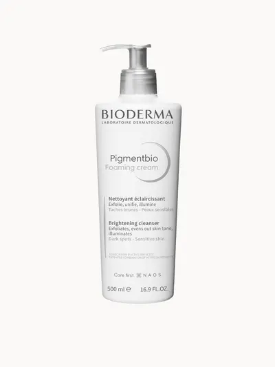 Bioderma Pigmentbio Brightening and Exfoliating Foaming Cream Cleanser for Pigmented Skin Anti-Dark Spots 200ml Bioderma — embalagem e produto