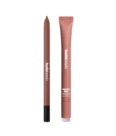 Bombshell Brown Lip Duo Huda Beauty — textura e acabamento