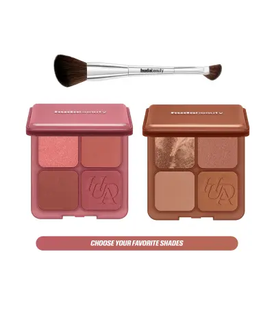 Bronze, Blush & Brush Kit Huda Beauty — textura e acabamento