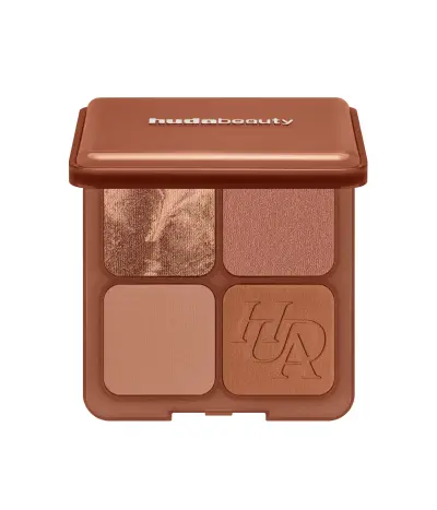 Bronze Filter Palette Huda Beauty — textura e acabamento