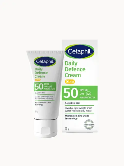 Cetaphil Daily Defence Cream SPF50 with UVA/UVB Filters for Sensitive Skin 50g Cetaphil — textura e acabamento