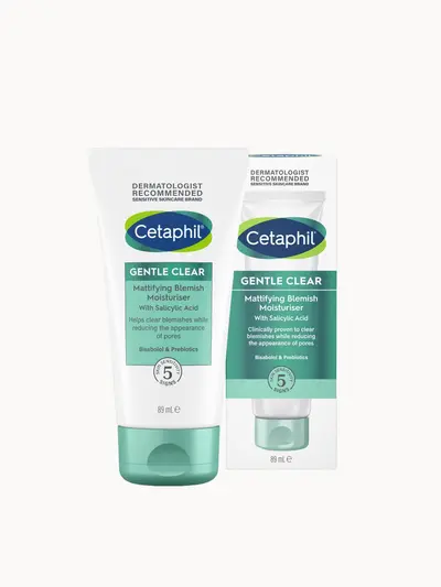 Cetaphil Gentle Clear Mattifying Blemish Face Cream with Salicylic Acid for Sensitive Skin 89ml Cetaphil — embalagem e produto