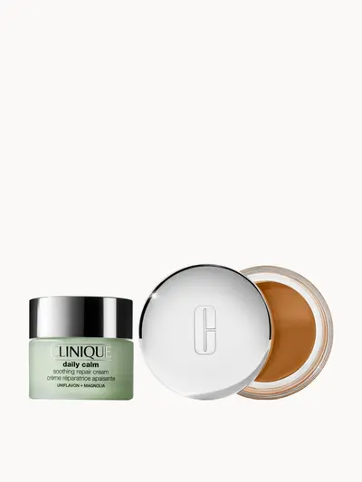 Clinique Daily Calm™ Soothing Cream and Foundation Makeup Balm Bundle (Various Shades) Clinique — embalagem e produto