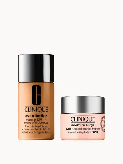 Clinique Even Better Makeup Foundation SPF 15 & Moisture Surge 100H Hydrator Moisturiser Bundle (Various Shades) Clinique — textura e acabamento