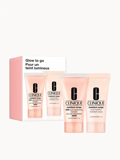 Clinique Moisture Surge Hydration Travel Skincare Set (Worth £38.85) Clinique — embalagem e produto