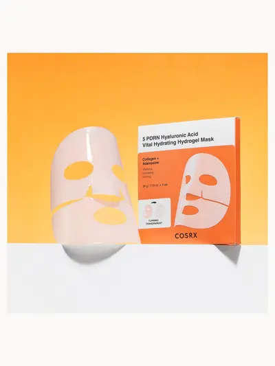 COSRX 5 PDRN Hyaluronic Acid Vital Hydrating Hydrogel Mask (Pack of 1) COSRX — embalagem e produto