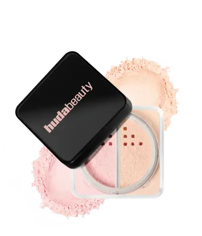 Easy Bake Duo Loose Powder Huda Beauty — embalagem e produto