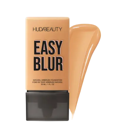 Easy Blur Natural Airbrush Foundation with Niacinamide Huda Beauty — embalagem e produto