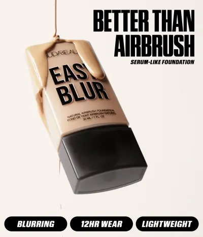 Easy Blur Natural Airbrush Foundation with Niacinamide Huda Beauty — textura e acabamento
