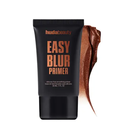 Easy Blur Primer Bronze Fudge Huda Beauty — textura e acabamento