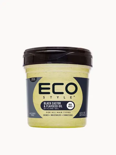 Eco Style Black Castor & Flaxseed Oil Styling Gel 473ml — textura e acabamento