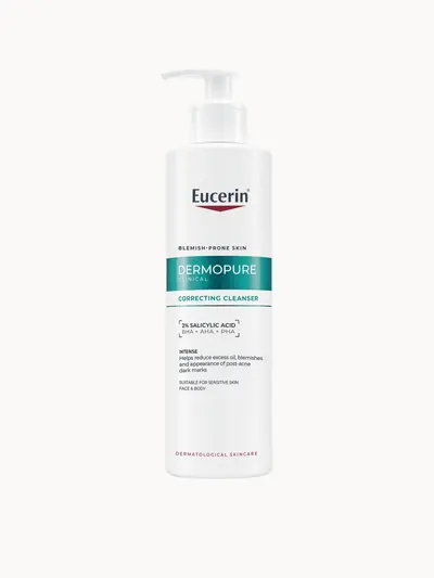 Eucerin Dermopure Clinical Correcting Cleanser — embalagem e produto