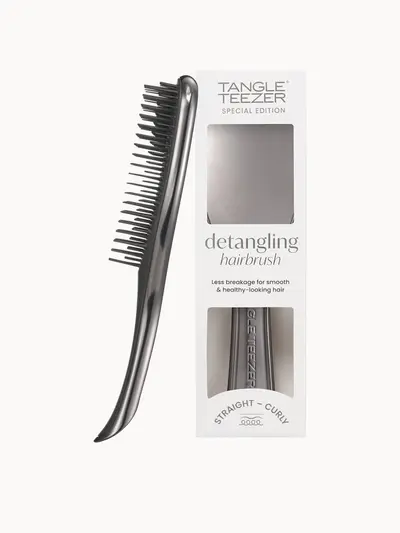 Exclusive Tangle Teezer The Ultimate Detangler Chrome Midnight Silver Tangle Teezer — textura e acabamento