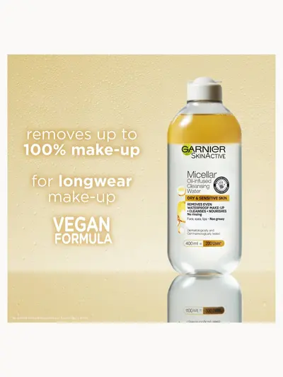 Garnier Micellar Water Facial Cleanser and Makeup Remover for Sensitive Skin 400ml Garnier — detalhe 4