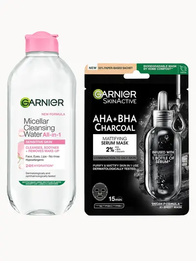 Garnier Micellar Water Sensitive Skin and Hydrating Face Sheet Mask for Enlarged Pores Kit Exclusive (Worth £8.98) — detalhe 28
