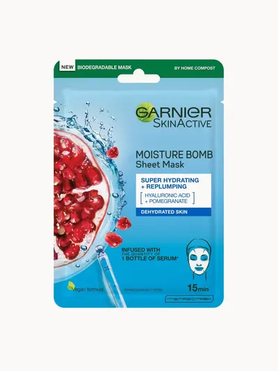 Garnier Moisture Bomb Pomegranate and Hyaluronic Acid Face Sheet Mask Trio Garnier — detalhe 3