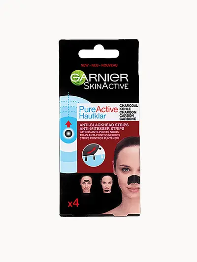 Garnier Pure Active Intensive Anti Blackhead Charcoal Nose Strips Garnier — textura e acabamento