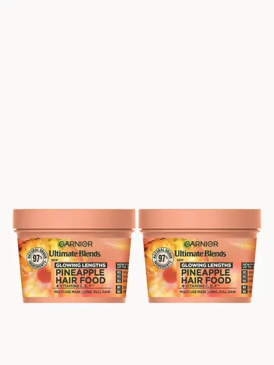 Garnier Ultimate Blends Pineapple 3-in-1 Glowing Hair Mask Duo Garnier — textura e acabamento