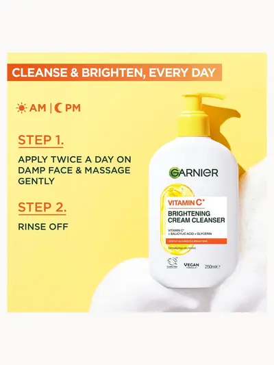Garnier Vitamin C Brightening Cream Cleanser, Hydrates, Brightens & Cleanses, 250ml Garnier — detalhe 9