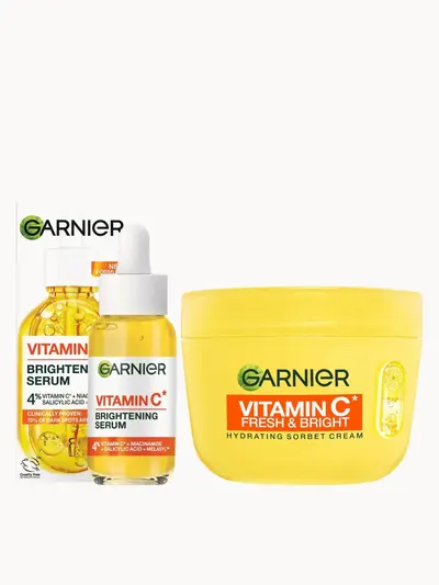 Garnier Vitamin C Fresh & Bright 2-Step Bundle Garnier — textura e acabamento