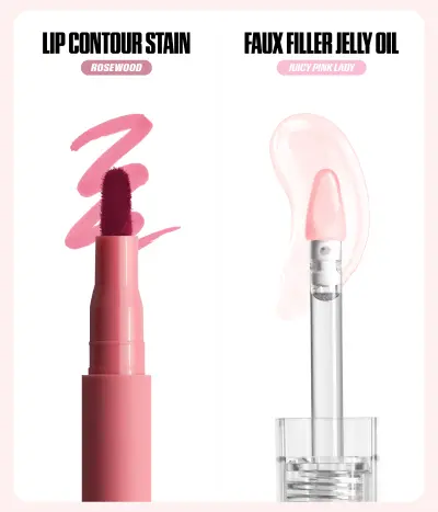 Habibti Rosy Pink Lip Duo Huda Beauty — textura e acabamento