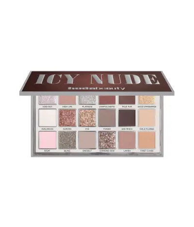 Icy Nude Eyeshadow Palette Huda Beauty — textura e acabamento