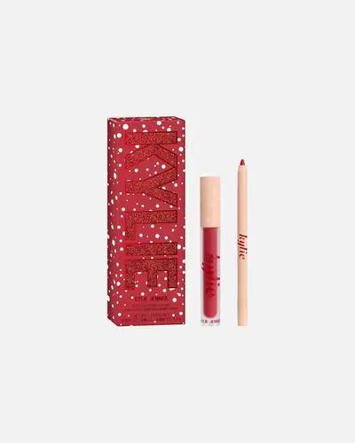 KYLIE COSMETICS Holiday Collection Matte Liquid Lip Kit Red Kylie Cosmetics — embalagem e produto