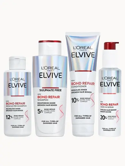 L'Oréal Paris Elvive Bond Repair Full Routine Bundle for Damaged Hair L'Oréal Paris — embalagem e produto