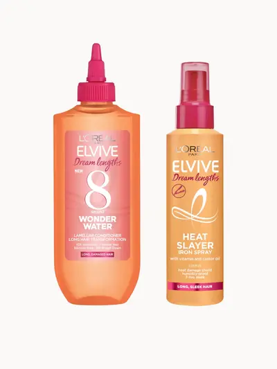 L'Oréal Paris Elvive Dream Duo - Wonder Water Treatment and Heat Slayer Protect Spray L'Oréal Paris — textura e acabamento