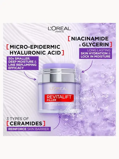 L'Oreal Paris Hyaluronic Filler Water Cream & Tinted Glow SPF50+ (Various Shades) L'Oréal Paris — detalhe 9