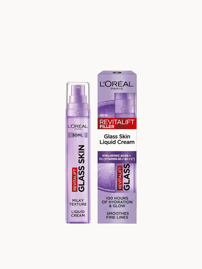 L'Oréal Paris Revitalift Filler Glass Skin Liquid Cream Face Moisturiser, 50ml L'Oréal Paris — textura e acabamento