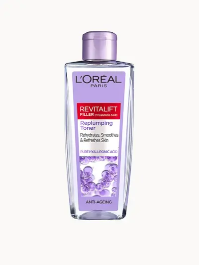 L'Oréal Paris Revitalift Filler [+ Hyaluronic Acid] Face Toner 200ml L'Oréal Paris — embalagem e produto