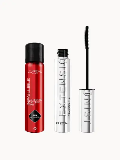 L'Oréal Paris Telescopic Extensionist & Infallible Setting Spray Bundle L'Oréal Paris — textura e acabamento