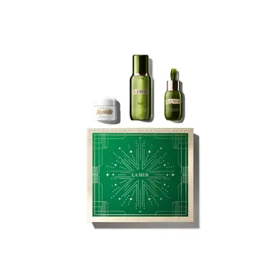 La Mer Gift Set de Navidad THE SOOTHING & STRENGTH COLLECTION Set de tratamiento facial — embalagem e produto