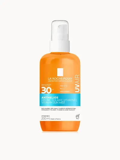 La Roche Posay Anthelios UVAIR Vitamin Sun Mist SPF30, High UV Protection, With Vitamin E & Hyaluronic Acid,200ml La Roche-Posay — textura e acabamento