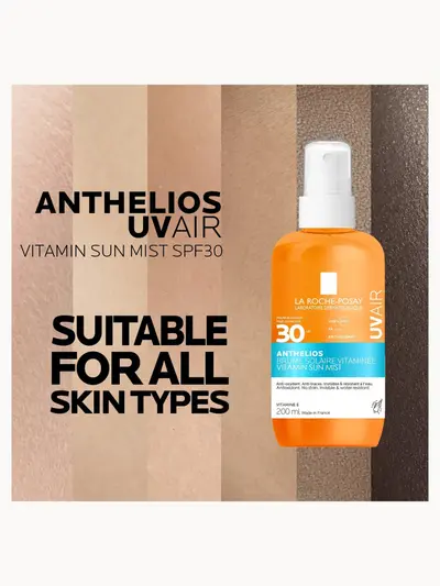 La Roche Posay Anthelios UVAIR Vitamin Sun Mist SPF30, High UV Protection, With Vitamin E & Hyaluronic Acid,200ml La Roche-Posay — detalhe 5
