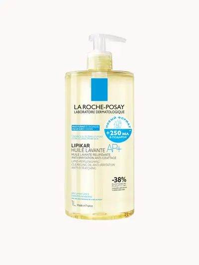 La Roche-Posay Lipikar Cleansing Oil AP+ for Dry, Itchy Skin 1L La Roche-Posay — embalagem e produto