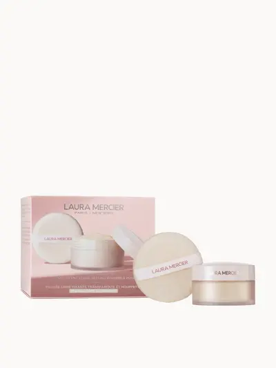 Laura Mercier The Finishing Touch Translucent Loose Setting Powder Ultra Blur & Puff - Translucent 20g (Worth £61) Laura Mercier — embalagem e produto